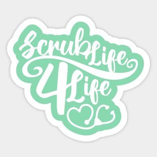 Scrub Life 4 Life Heart Stethoscope Sticker